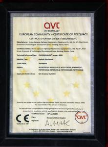 2009年沥青洒布车CE认证证书